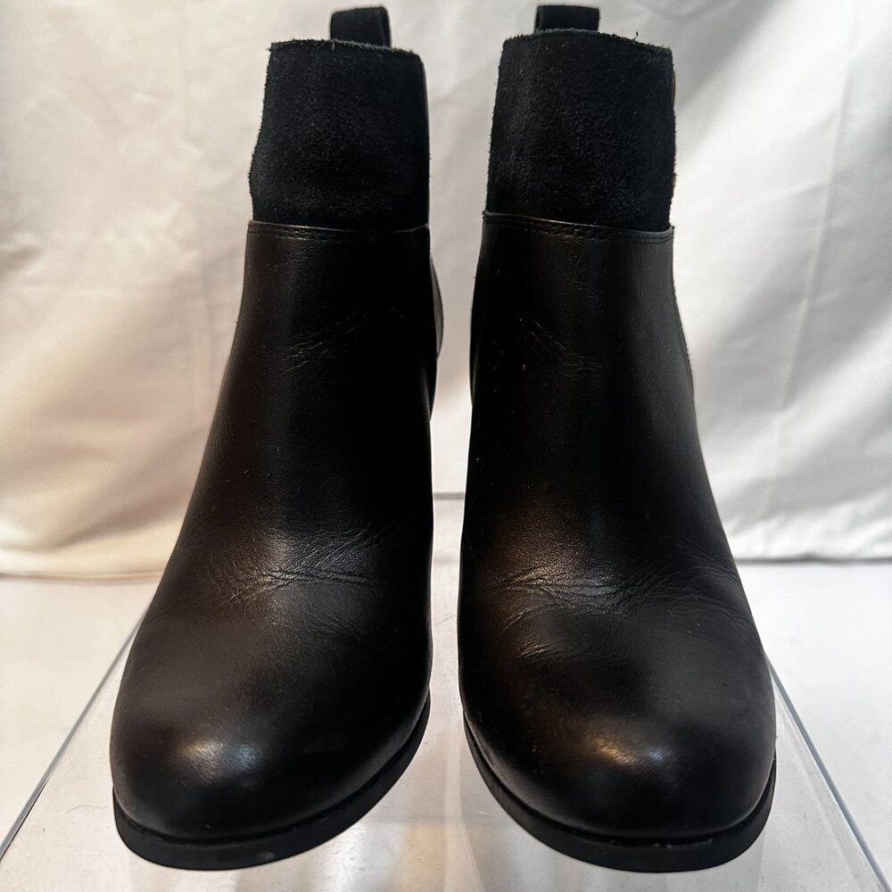 Cole Haan Black Suede Block Heel Booties SZ 5.5